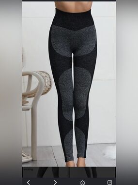 Seamless High-Waist Sculpting Leggings - Black/Charcoal
